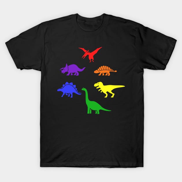 Gay Pride Dinosaurs T-Shirt by Muzehack